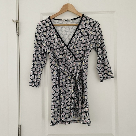 Seasalt Cornwall Organic Cotton Faux Wrap Surplice Neya Tunic Top Floral - Picture 1 of 5